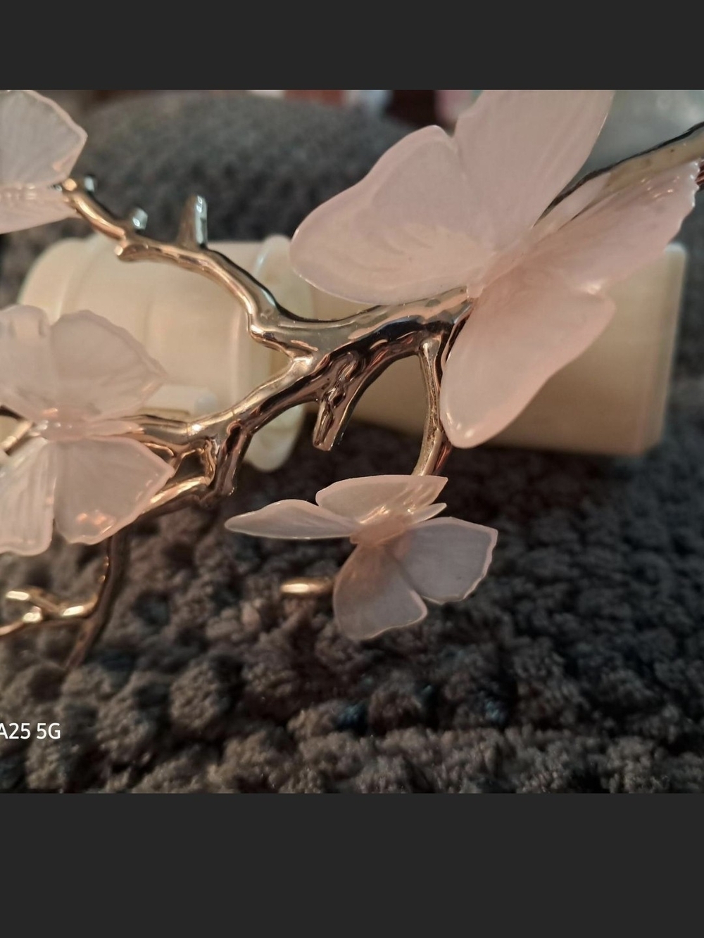 Bath & Body Works Pink Floral Branch Candle Holder Accent